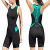 Santic Triathlon Suit for Women tri Suit Back Zipper One-Piece Swimsuits Quick-Dry with Padding(Green,XS) view 1