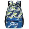 Fovanxixi Custom Green Blue Shark Backpack for Kids Boys Girls, Children Personalized Backpack with Name Text Customized Daypack Schoolbag for Student Bookbag view 1