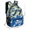 Fovanxixi Custom Green Blue Shark Backpack for Kids Boys Girls, Children Personalized Backpack with Name Text Customized Daypack Schoolbag for Student Bookbag view 2