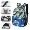 Fovanxixi Custom Green Blue Shark Backpack for Kids Boys Girls, Children Personalized Backpack with Name Text Customized Daypack Schoolbag for Student Bookbag view 3