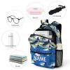 Fovanxixi Custom Green Blue Shark Backpack for Kids Boys Girls, Children Personalized Backpack with Name Text Customized Daypack Schoolbag for Student Bookbag view 4