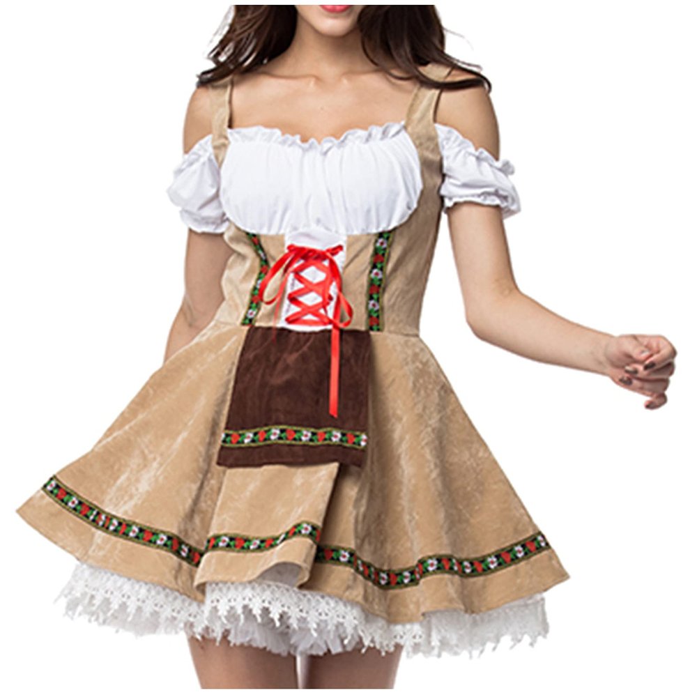 Oktoberfest Costumes Women German Dirndl Drindles Dresses German Bavarian Dress for Halloween Carnival