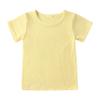 vastwit Toddler Baby Girls Boys Summer Cotton Casual Outfit Solid Color Ribbed T-Shirt High Waist Shorts Yellow 12-24 Months view 2