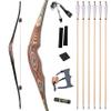 limaity Longbow Big Horse Bow 58in Traditional Hunting Bow Laminated Recurve Bow 20-50lbs Left Right Hand Archery Set Suitable for Adult or Teen Hunting Shooting Practice (45lbs, Right Hand Bow) view 1