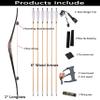 limaity Longbow Big Horse Bow 58in Traditional Hunting Bow Laminated Recurve Bow 20-50lbs Left Right Hand Archery Set Suitable for Adult or Teen Hunting Shooting Practice (45lbs, Right Hand Bow) view 3