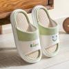 Zonkacen Male Female Non Slip Quiet Comfortable Warm Cute Cotton Slippers for Winter Indoor Study Playing Walking Working Holiday Study Gift Christmas Snowy Day Light Green 3-4 Men/4.5-5.5 Women view 2