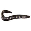 Exion Curved Crystal Browband for Horses  Soft Padded Bling English Bridle Brow Band | Dressage, Show, Jumping | Black, Brown, Oak | Cob, Full, Warmblood | Clear & Blue Crystal Browband For Horses view 3