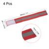 MECCANIXITY Reflective Bands for Arm Wrist Ankle Leg 11x1.5 Inch Strip High Visibility Wide Reflective Running Gear for Cycling Running Walking Red 4 Pack view 2