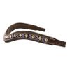 Exion Curved Crystal Browband for Horses  Soft Padded Bling English Bridle Brow Band | Dressage, Show, Jumping | Black, Brown, Oak | Cob, Full, Warmblood | Clear & Blue Crystal Browband For Horses view 3