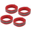 MECCANIXITY Reflective Bands for Arm Wrist Ankle Leg 14x1.5 Inch Strip High Visibility Wide Reflective Running Gear for Cycling Running Walking Red 4 Pack view 1