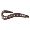 Exion Curved Crystal Browband for Horses  Soft Padded Bling English Bridle Brow Band | Dressage, Show, Jumping | Black, Brown, Oak | Cob, Full, Warmblood | Clear & Blue Crystal Browband For Horses view 1