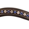 Exion Curved Crystal Browband for Horses  Soft Padded Bling English Bridle Brow Band | Dressage, Show, Jumping | Black, Brown, Oak | Cob, Full, Warmblood | Clear & Blue Crystal Browband For Horses view 2