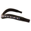 Exion Curved Crystal Browband for Horses  Soft Padded Bling English Bridle Brow Band | Dressage, Show, Jumping | Black, Brown, Oak | Cob, Full, Warmblood | Clear & Blue Crystal Browband For Horses view 1