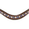 Exion Curved Crystal Browband for Horses  Soft Padded Bling English Bridle Brow Band | Dressage, Show, Jumping | Black, Brown, Oak | Cob, Full, Warmblood | Clear & Blue Crystal Browband For Horses view 2