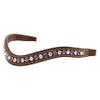 Exion Curved Crystal Browband for Horses  Soft Padded Bling English Bridle Brow Band | Dressage, Show, Jumping | Black, Brown, Oak | Cob, Full, Warmblood | Clear & Blue Crystal Browband For Horses view 3