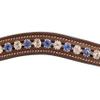 Exion Curved Crystal Browband for Horses  Soft Padded Bling English Bridle Brow Band | Dressage, Show, Jumping | Black, Brown, Oak | Cob, Full, Warmblood | Clear & Blue Crystal Browband For Horses view 4