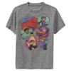 Disney Hero 6 Series Big Six Hex Boys Short Sleeve Tee Shirt, Charcoal Heather, X-Large view 1