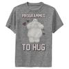 Disney Big Hero 6 Programmed to Hug Boys Short Sleeve Tee Shirt, Charcoal Heather, X-Large view 1