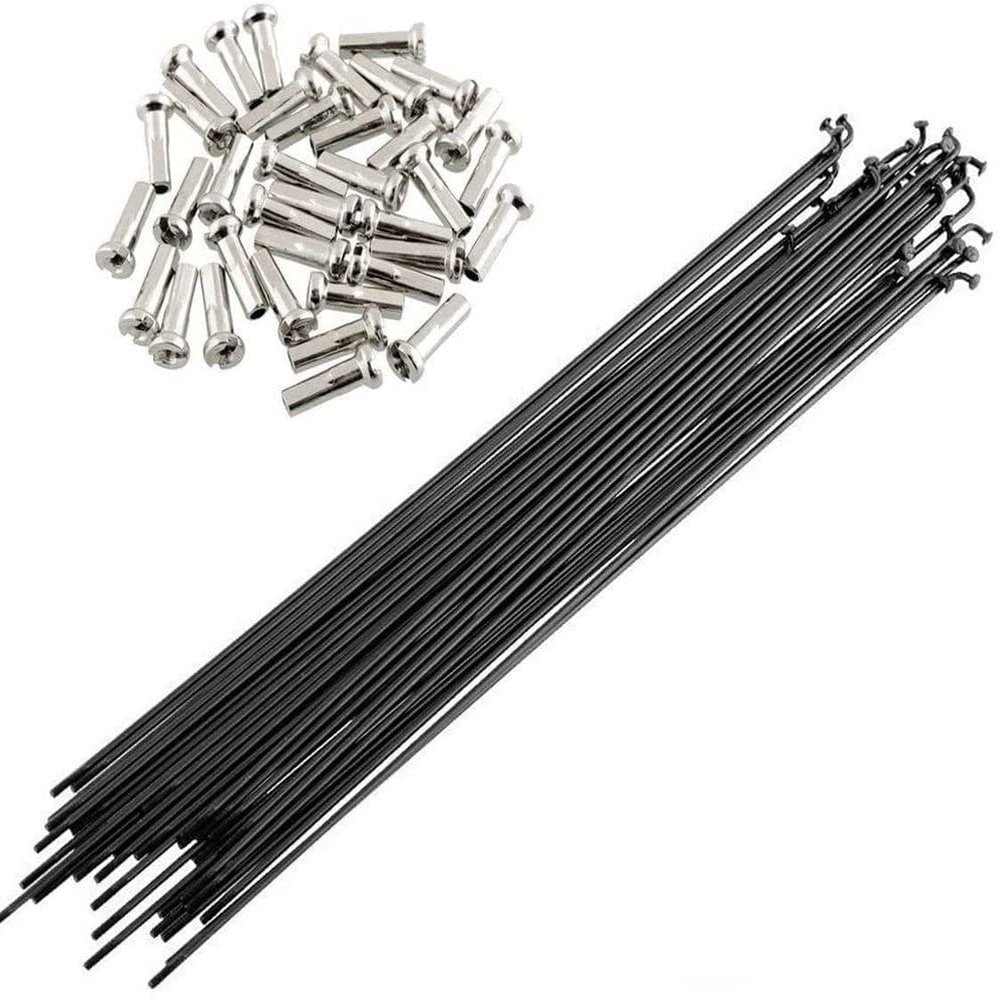TRENDYBOY 14G Bike Spokes Bike Spokes 36PCs Bike Spokes Mountain Bike Spoke Bike Spokes Steel Bicycle Spokes Bicycle Spokes with Nipples 76-305mm(80mm)