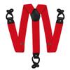 Vittorio Farina Adjustable Button End Suspenders, Elastic Y-Back Suspenders (Red/Silver) view 1