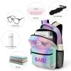 Fovanxixi Custom Galaxy Rainbow Unicorn Backpack for Kids Boys Girls, Children Personalized Backpack with Name Text Customized Daypack Schoolbag for Student Bookbag view 4