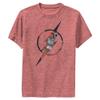 DC Comics Flash Character Filled Logo Boys Short Sleeve Tee Shirt, Red Heather, Medium view 1