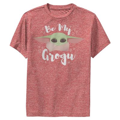 Star Wars Mandalorian by My GROGU Boys Short Sleeve Tee Shirt, Red Heather, X-Large