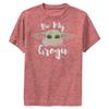 Star Wars Mandalorian by My GROGU Boys Short Sleeve Tee Shirt, Red Heather, X-Large view 1