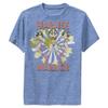Warner Brothers Wonder Woman Fearless Warrior Boys Short Sleeve Tee Shirt, Royal Blue Heather, Medium view 1