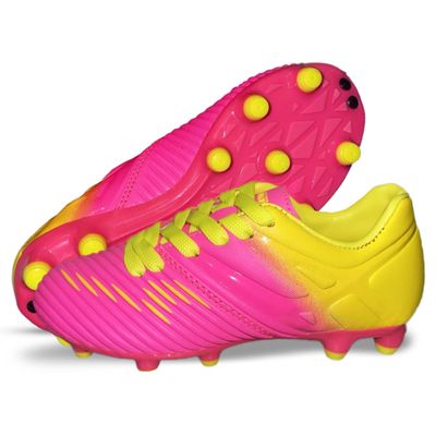 Vizari USA Soccer Cleats Boys Girls | Youth Firm Ground FG Football Shoes - Toddler, Little Kid, Big Kid | Lightweight, Anti-Blister | Training & Match Play Pink/Yellow