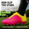 Vizari USA Soccer Cleats Boys Girls | Youth Firm Ground FG Football Shoes - Toddler, Little Kid, Big Kid | Lightweight, Anti-Blister | Training & Match Play Pink/Yellow view 4