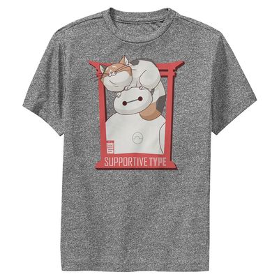 Disney Boy's Big Hero 6 Series Supportive Type Short Sleeve Tee Shirt, Charcoal Heather, Youth Small