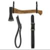1844 Helko Werk Germany Leather Axe Hangers - Wall Hanging Leather Straps with Adjustable Buckle for Axes, Hatchets, Tools with Handles, for Wall Displays - Made in USA (Axe Hangers Black) #8878ABK view 1