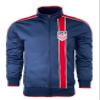Icon Sports Officially Licensed U.S. Soccer Full Zip Up Active Adult Training Soccer Track Jacket | Navy/Red, Medium view 2