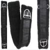 CHALLENGER 32" Western Black Nylon Webbed Straight Rear Flank Saddle Cinch Fleece 97126BK-32 view 1
