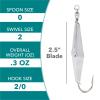 CLARKSPOON Spoon-Squid Precision Fishing Spoon for Spanish Mackerel, Bluefish, Tuna, Atlantic Bonito, & More! - Size 0 Spoon-Squid w/Ball Bearing Swivel - 5 Pack Assortment view 3