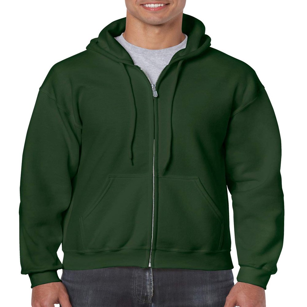 Gildan Adult Fleece Zip Hooded Sweatshirt, Style G18600 Forest Green, XL