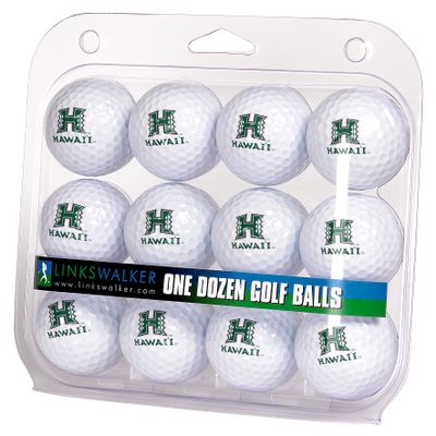 LinksWalker Hawaii Warriors Golf Balls Gift Pack 12 2-Piece Regulation Size Balls