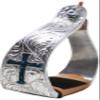 CHALLENGER Horse Horse Saddle Stirrups Western Aluminium Twisted Engraved Rhinestone Cross 51189TR view 3