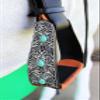 CHALLENGER Horse 5" Black Slanted Offset Angled Saddle Stirrups Green Turquoise Stone 51225 view 3