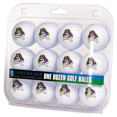 LinksWalker East Carolina Pirates Golf Balls Gift Pack 12 2-Piece Regulation Size Balls