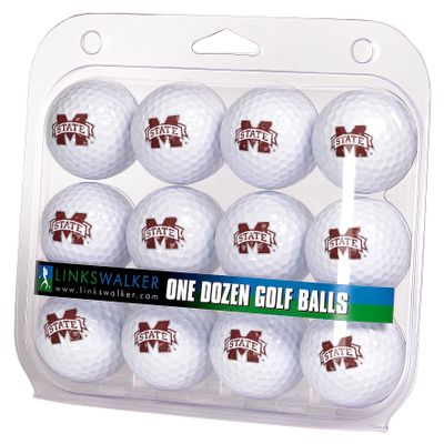 LinksWalker Mississippi State Bulldogs Golf Balls Gift Pack 12 2-Piece Regulation Size Balls
