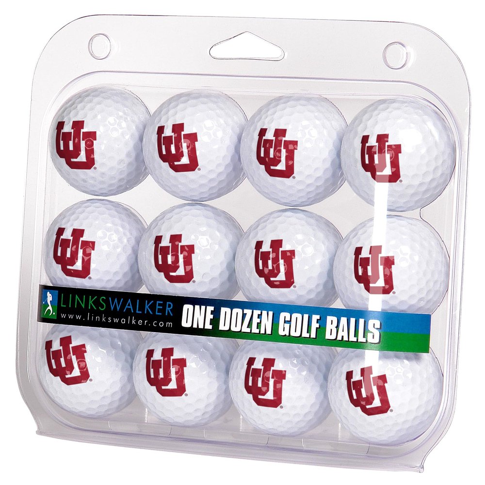 LinksWalker Utah Utes Golf Balls Gift Pack 12 2-Piece Regulation Size Balls