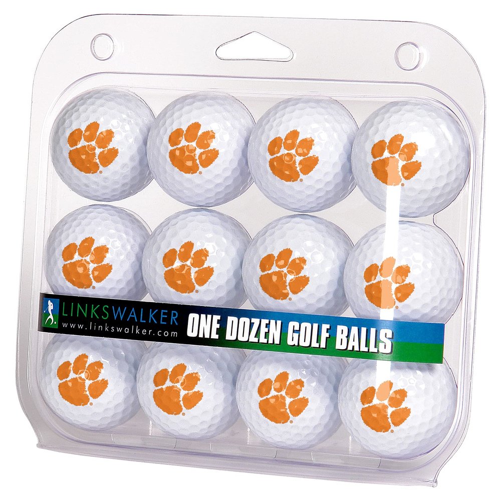 LinksWalker Clemson Tigers Golf Balls Gift Pack 12 2-Piece Regulation Size Balls