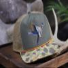 Paramount Outdoors Wood Duck Trucker Rope Cap Mesh Back Vintage Waterfowl Duck Hunting Cap in Olive Throwback Camo view 4