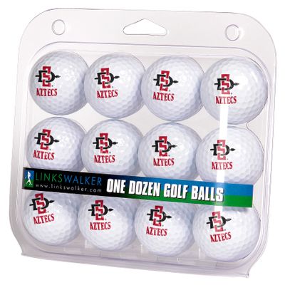 LinksWalker San Diego State Aztecs Golf Balls Gift Pack 12 2-Piece Regulation Size Balls