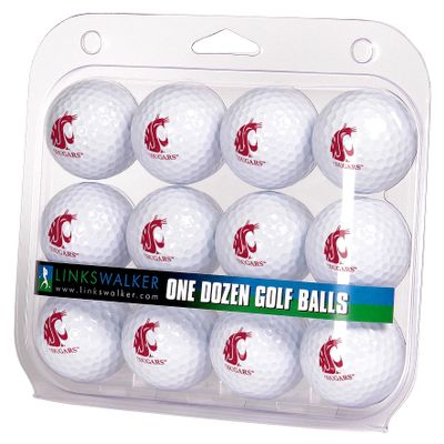 LinksWalker Washington State Cougars Golf Balls Gift Pack 12 2-Piece Regulation Size Balls