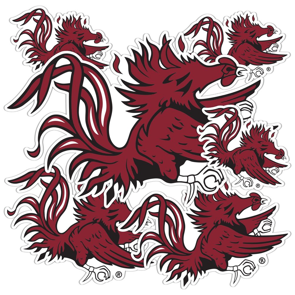 Desert Cactus University of South Carolina Sticker Gamecocks USC Cocky Vinyl Decals Laptop Water Bottle Car Scrapbook Sheet T3 (Type 3-2)
