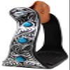 CHALLENGER Horse 5" Black Aluminum Engraved Barrel Racing Saddle Stirrups with Turquoise Stones 51230 view 3
