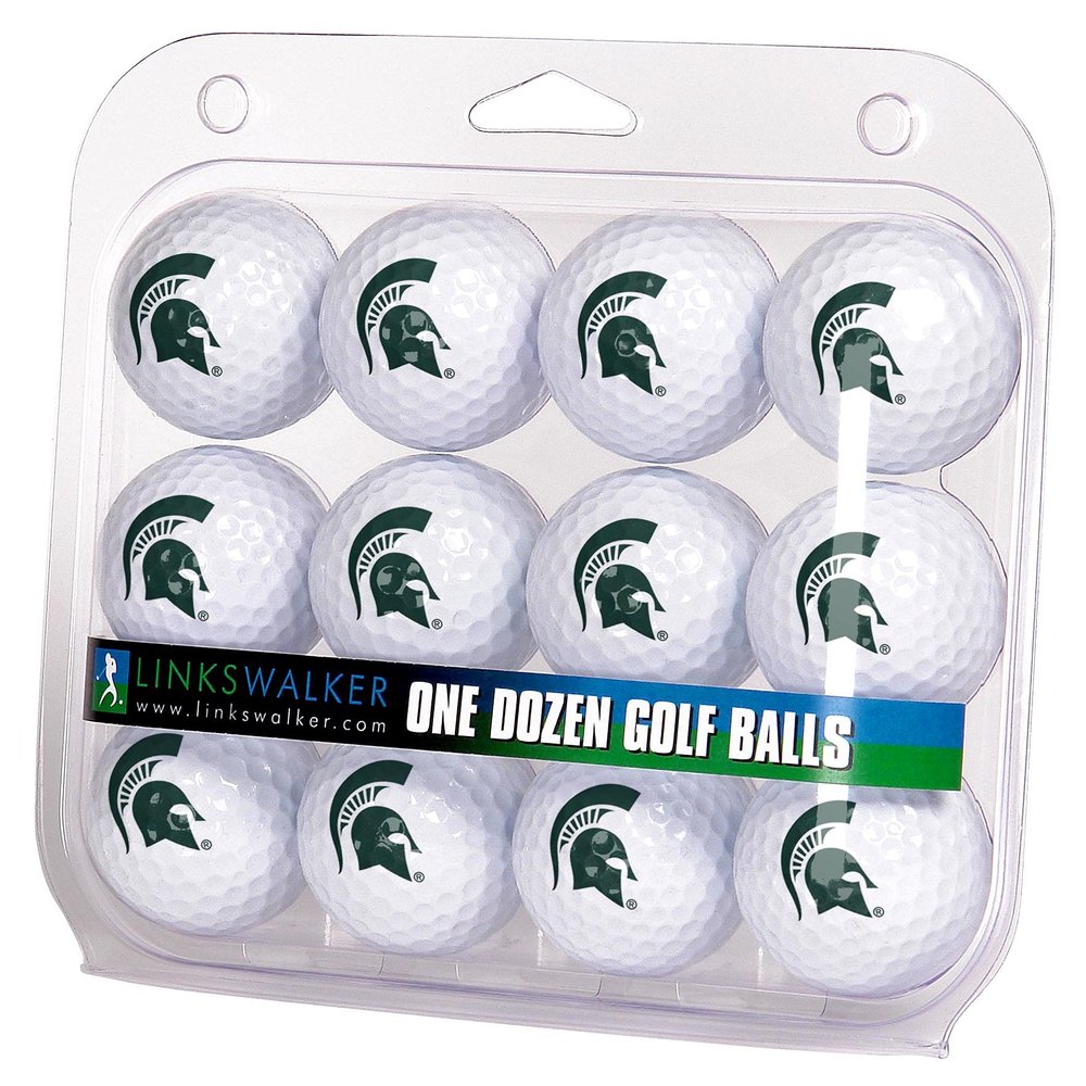 LinksWalker Michigan State Spartans Golf Balls Gift Pack 12 2-Piece Regulation Size Balls